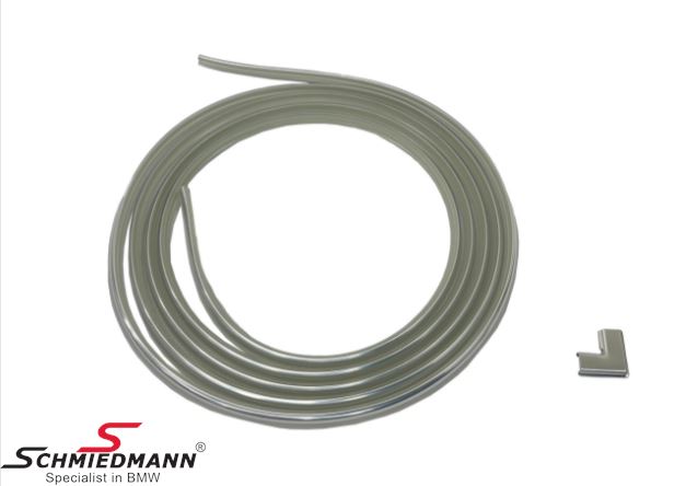 Moulding set for windscreen, rear - chrome