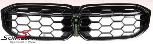 Kidney set - Complete, shiny black, diamond grill, carbon frame -MOTORSPORT II-