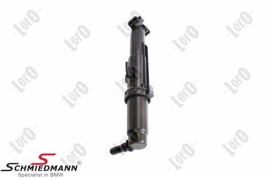 Washer nozzle for headlight cleaning system, left side