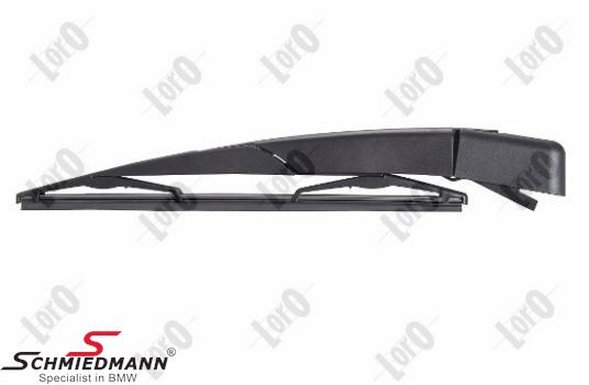 Wiperarm rear window with wiper blade