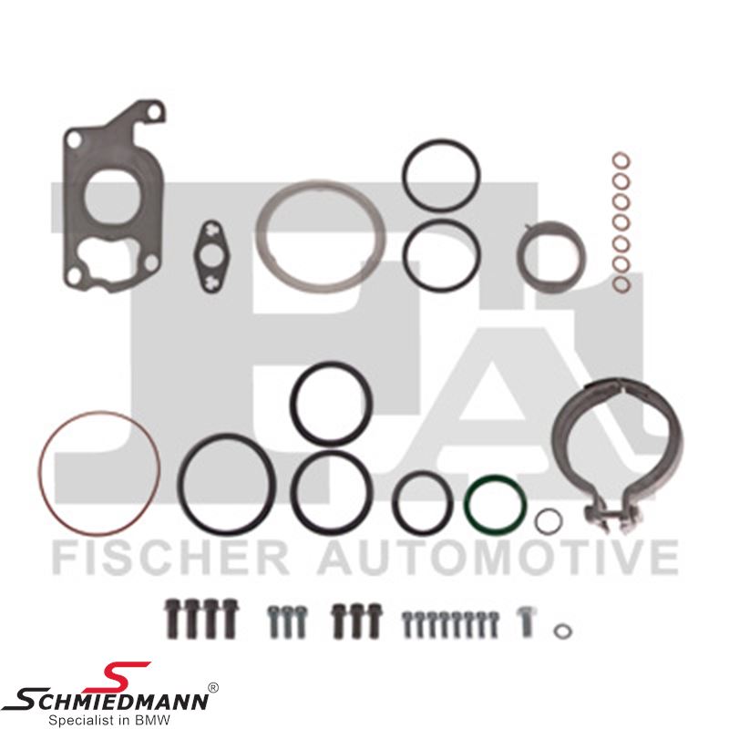 Mounting set, turbocharger 