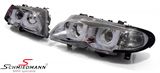 FL3D46N  Headlights H1+H7 chrom -3D- LED angel eyes with built-in indicators and DRL look