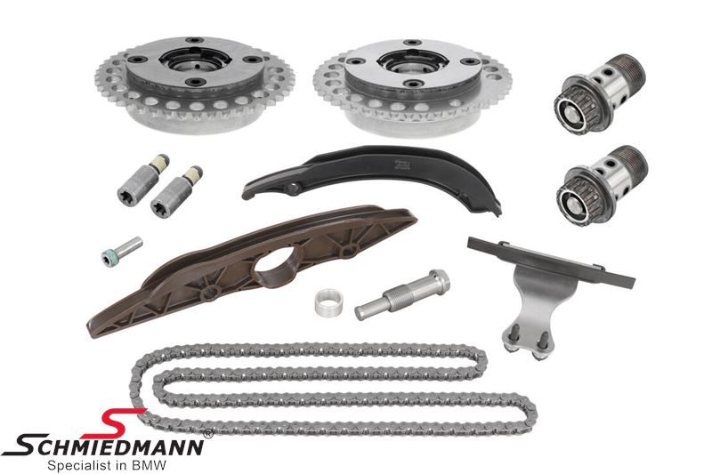 Timing chain kit - including camshaft gears and VANOS central valves, upper - OE quality