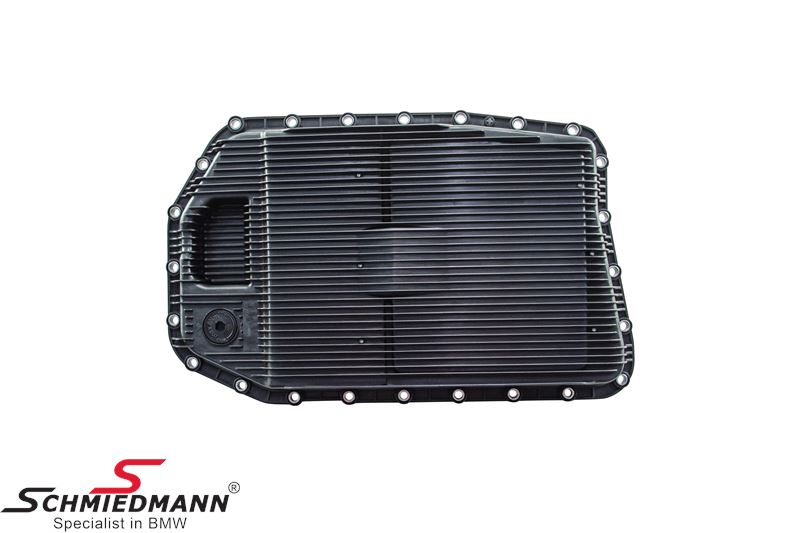 Oil pan/oil filter for automatic transmission