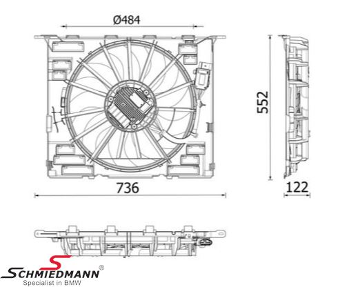 Fan housing with fan, 850W