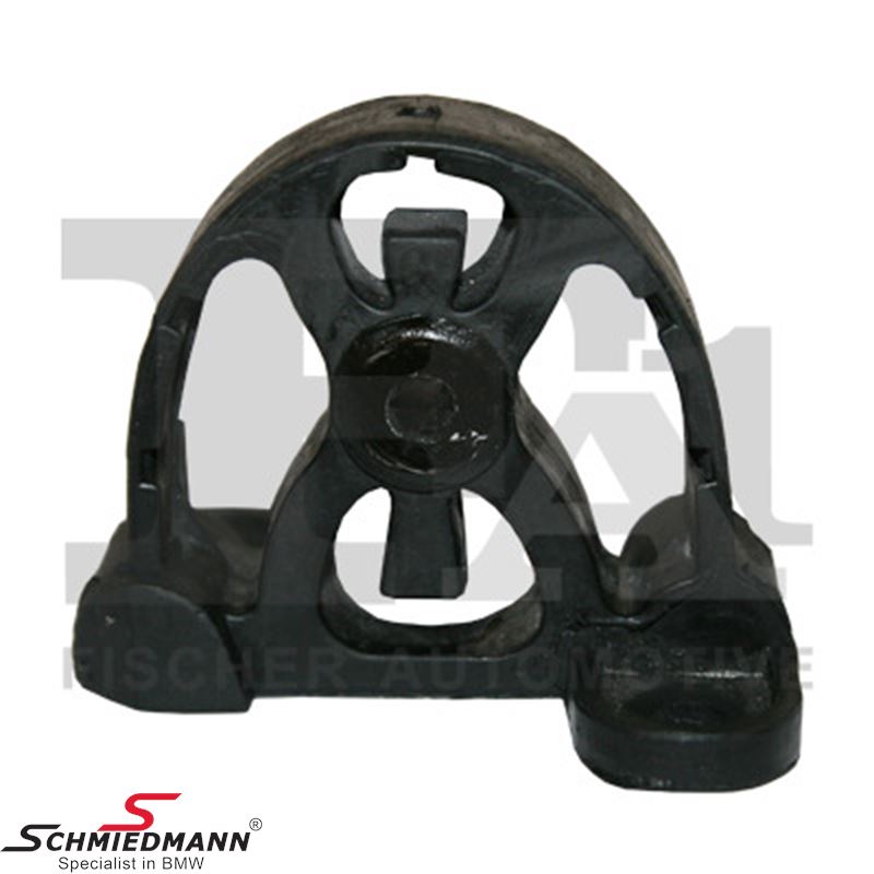 Metal rubber mount for rear silencer