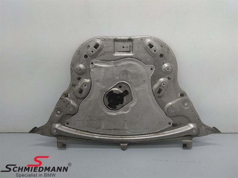 Engine undercarriage cover front part alu reinforcement plate