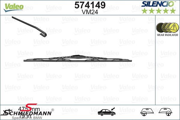 Wiper blade set, front