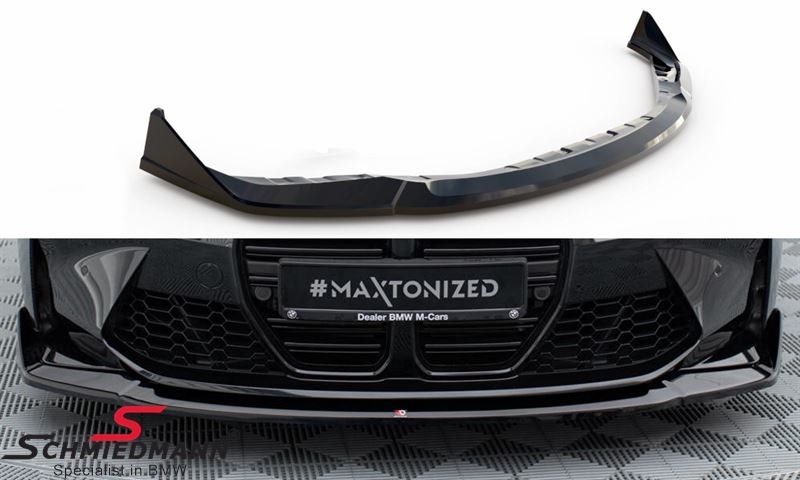 Maxton Design V4, front splitter - Black gloss