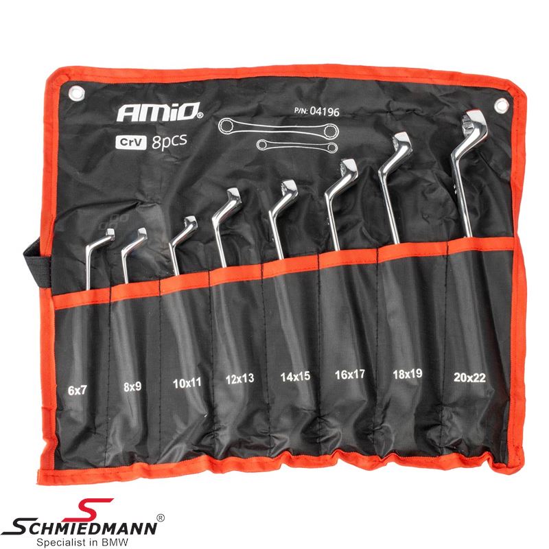 Offset ring spanner set, 6-22mm, 8 pcs. 