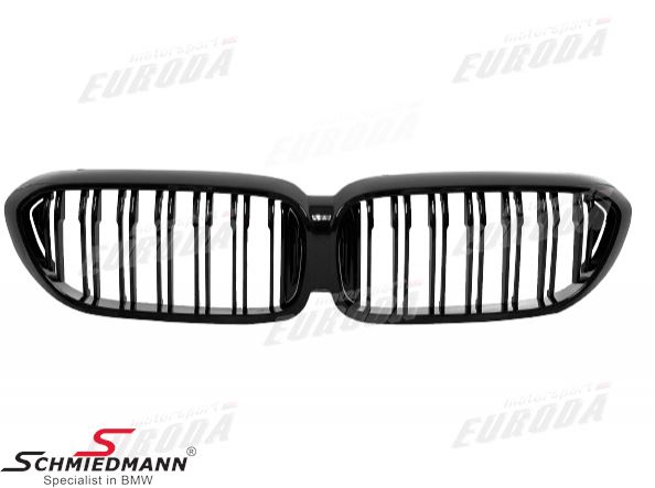 Kidney set - mist black, double ribbed -MOTORSPORT III-