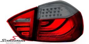 Taillight set 3D LED light bar design, red/smoke - Chrome base