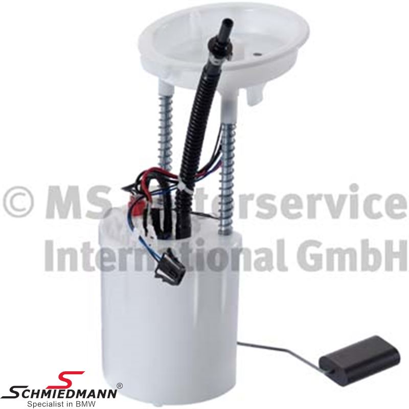 Fuel pump with leveling float