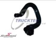Water hose from transmission cooler to bottom of radiator   