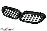 NSG3031GBDGMK BMW G30 -  Kidney set - Complete, gloss black, double ribbed
