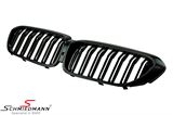 NSG3031MBDGMK BMW G30 -  Kidney set - Complete, matte black, double ribbed