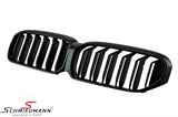 NSG3031MBMOT3 BMW G30 LCI -  Kidney set - Complete, matte black, single ribbed, -MOTORSPORT III-