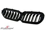 NSG3031MBMOT3 BMW G30 LCI -  Kidney set - Complete, matte black, single ribbed, -MOTORSPORT III-