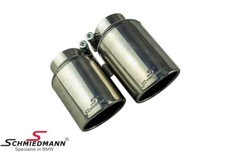 Schmiedmann chrom tailpipe double 2X76MM