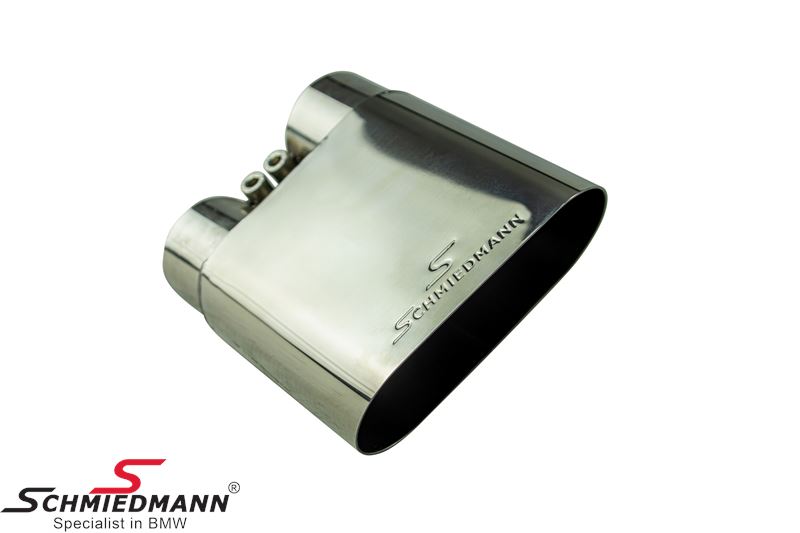 Schmiedmann chrom tailpipe with sharp cut (not rolled) 140X60MM flat-oval tailpipe