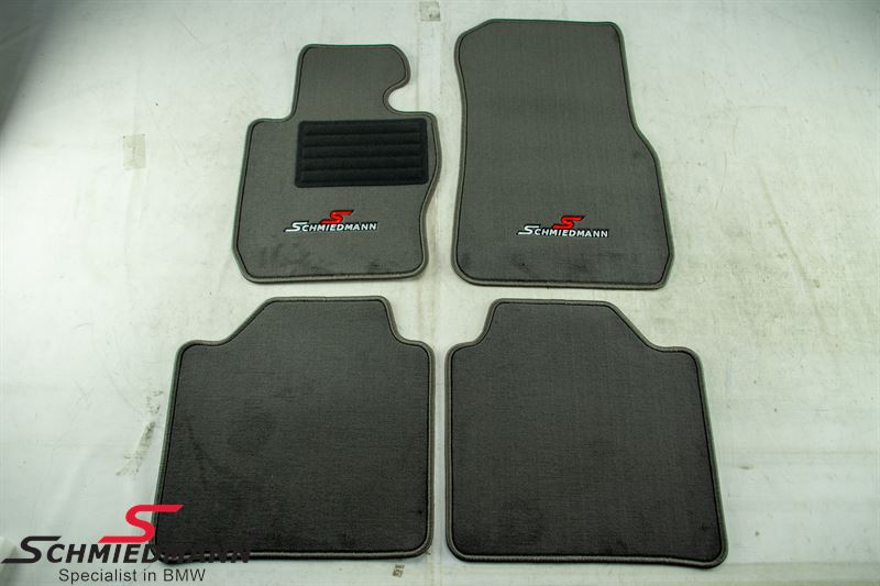 -DEMO- Floormats front/rear original Schmiedmann -Sport Edition- black (Wrong color, missing mounting parts)