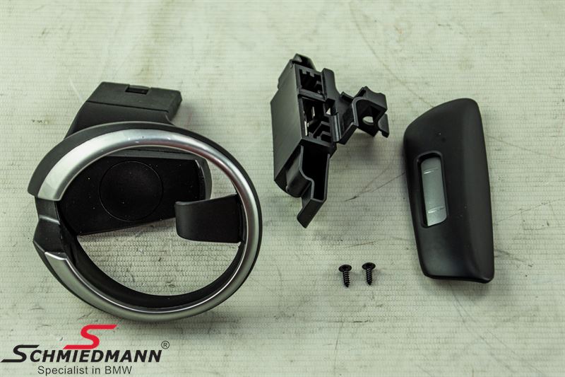 -DEMO- Cupholder set, with black frame for the center console, unoriginal (Scratches)