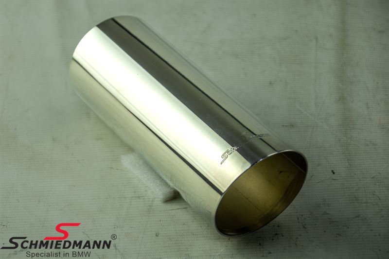 -DEMO- Schmiedmann tailpipe round cut slantwise with embossed logo D=85MM L=230MM (Production error)