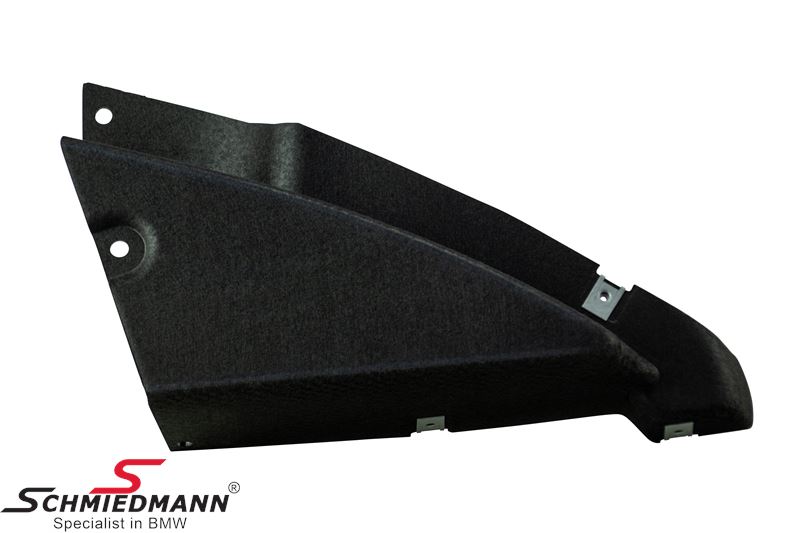 Plastic undercarriage cover, left corner part