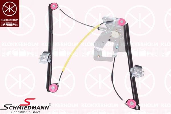 Window lifter - without electric motor, for right front door