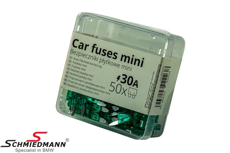 Blade fuse set mini - 30A, 50 pcs