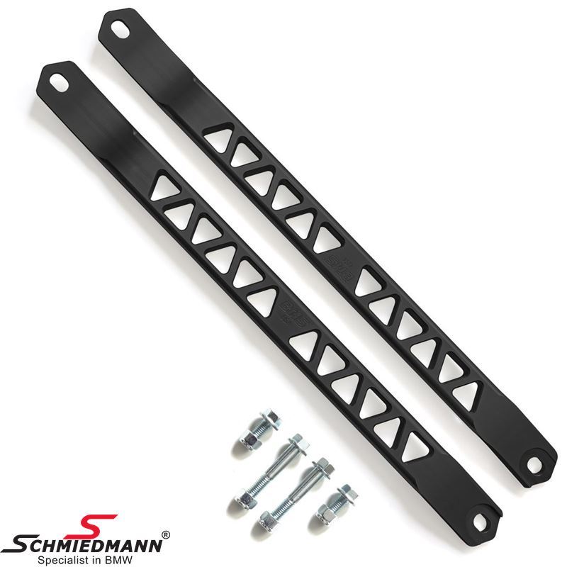 BMS Billet Strut Cross Braces Set for engine bay - Black