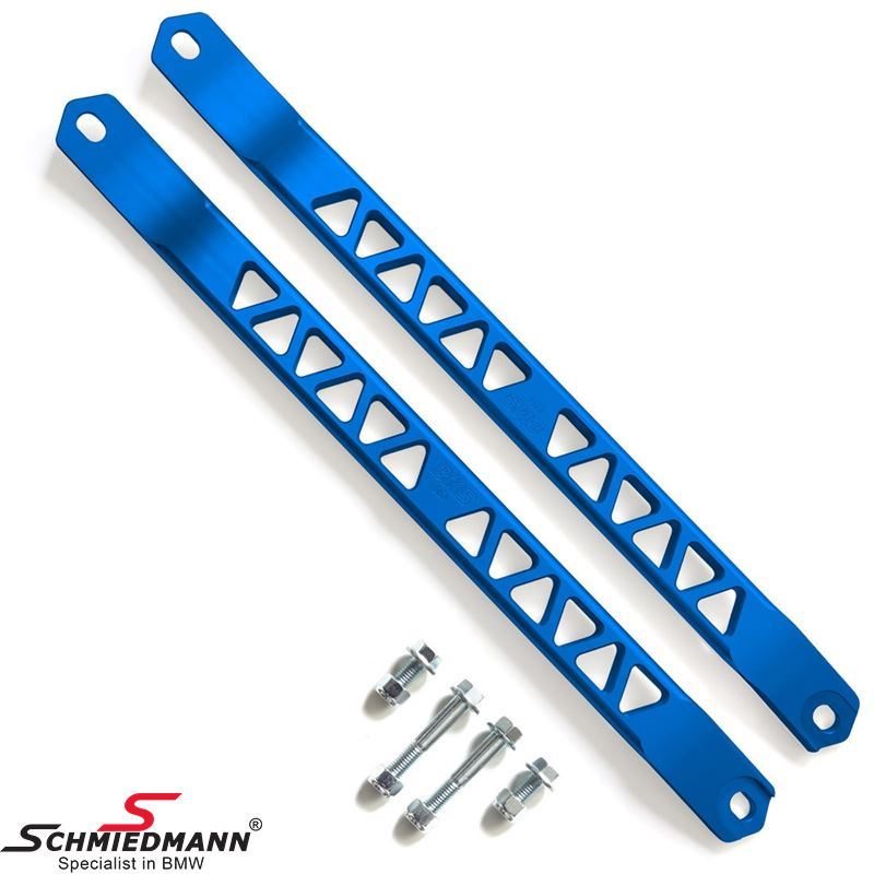 BMS Billet Strut Cross Braces Set for engine bay - Blue