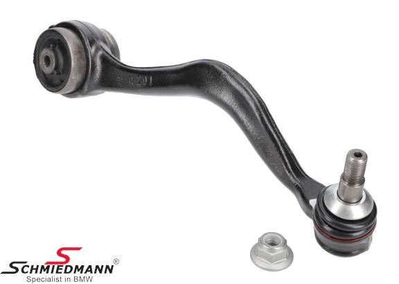Wishbone front left side - lower front, aluminium with rubber mounting