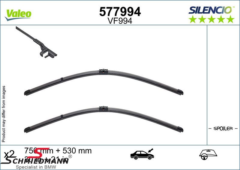 Wiper blade set, 750mm + 530mm