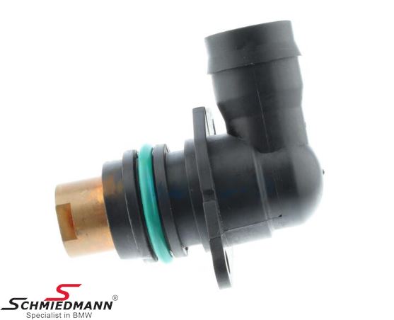 Angle connector with heating element for intake manifold