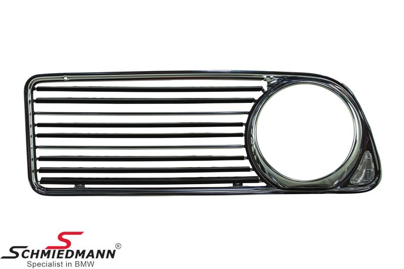 Aluminum front, side grille - left side