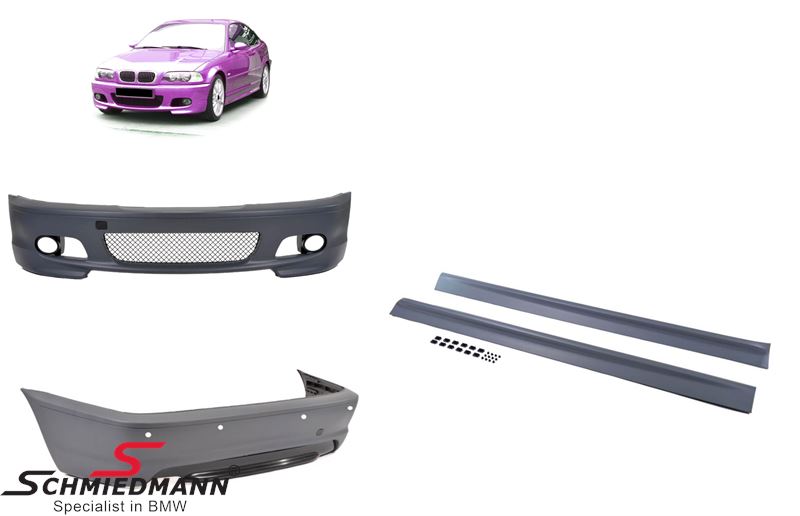 Spoiler basis kit front/side/rear Motorsport II, WITHOUT foglights/brake airducts/installation hardware must be bought separately