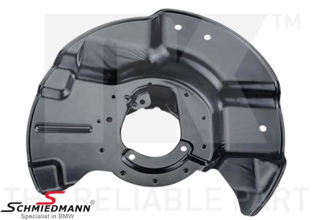 Brake protection plate, front, left side