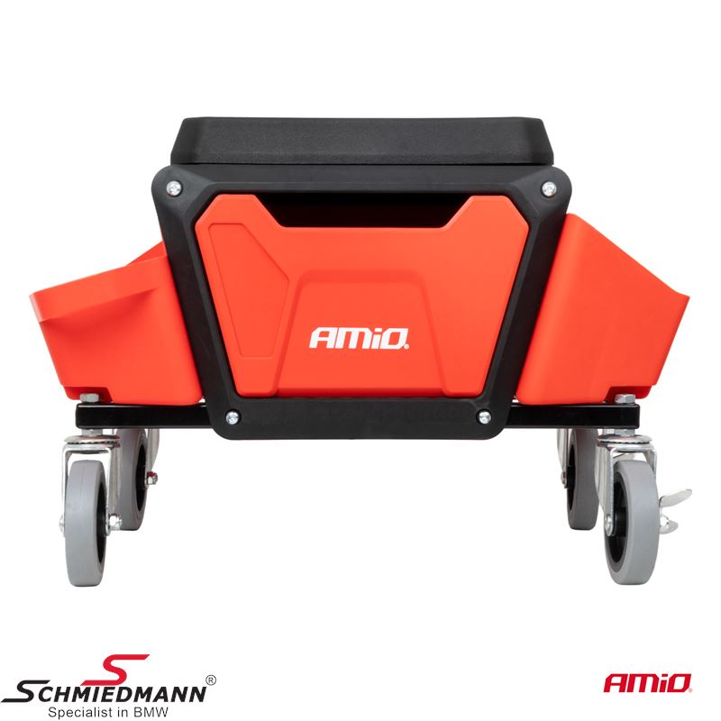 Rolling working seat with built-in storage, 150 kg 