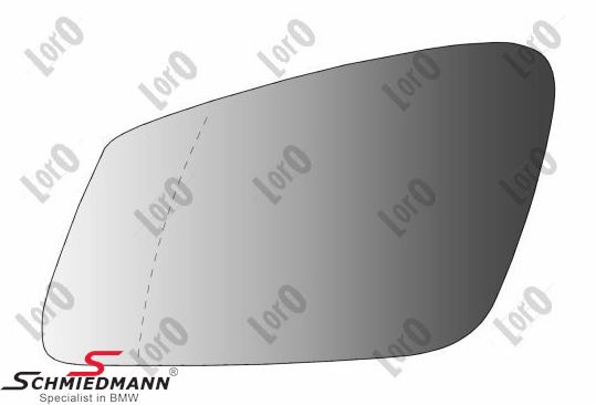Side-view mirror glass wide-angle and heated, left side