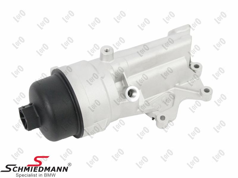 Oilfilter housing with oilfilter lid, gaskets, in aluminium