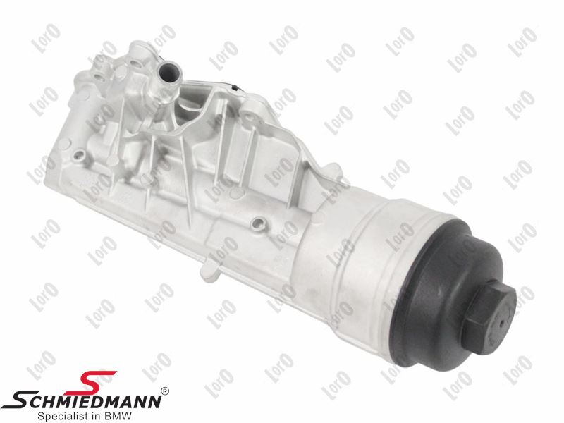 Oilfilter housing with oilfilter lid, gaskets, in aluminium