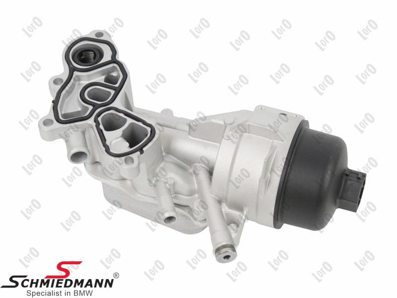 Oilfilter housing with oilfilter lid, gaskets, in aluminium