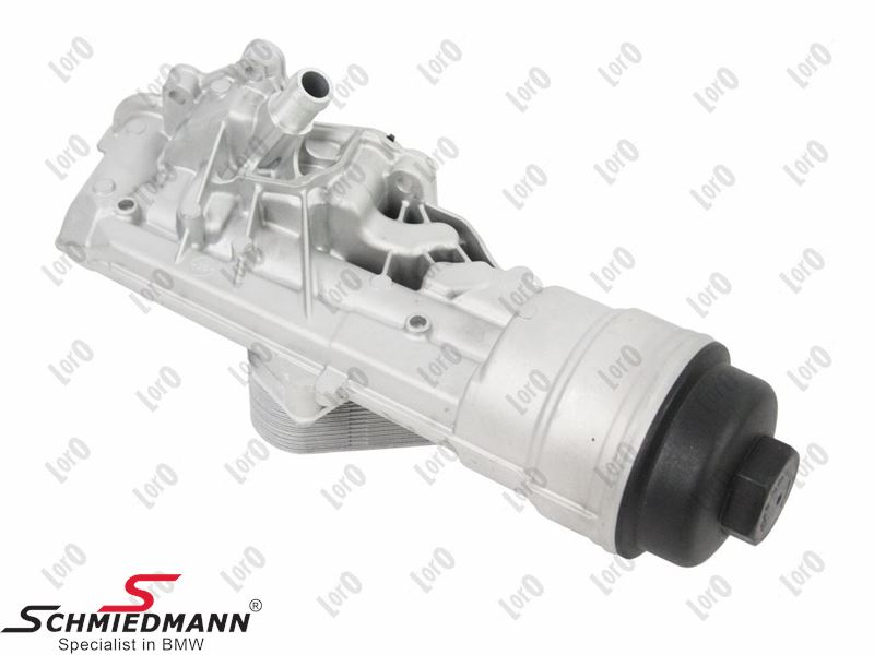 Oilfilter housing with oilfilter lid, gaskets, in aluminium