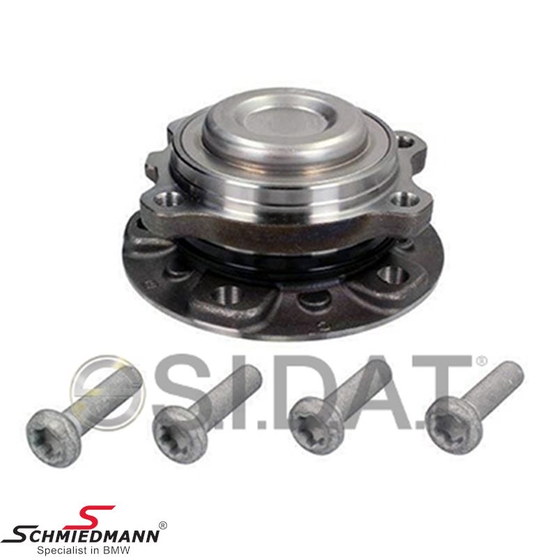 Wheel hub with bearing front