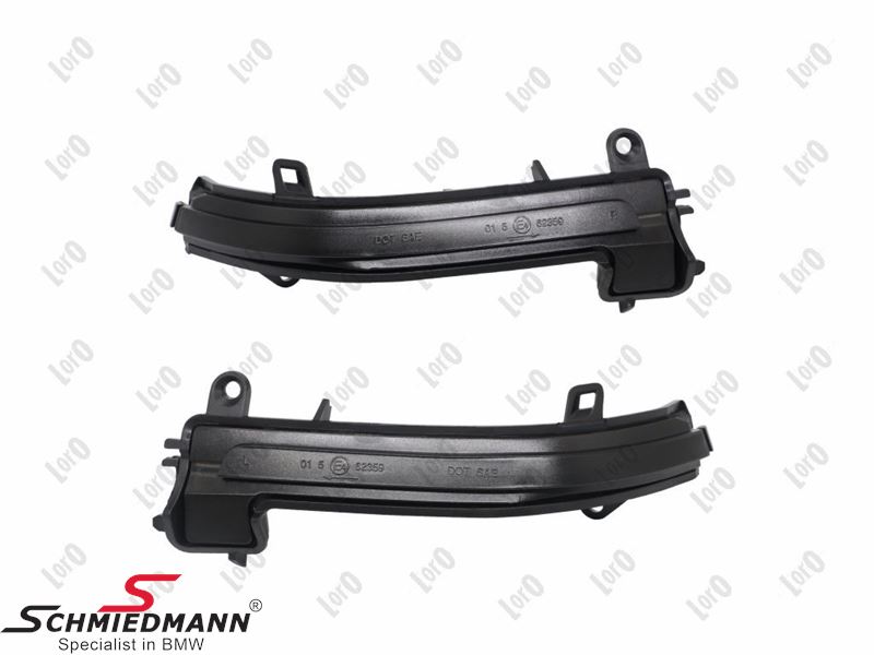 Sideindicators LED set, Crystal clear - left and right side - <b>E-marked</b>