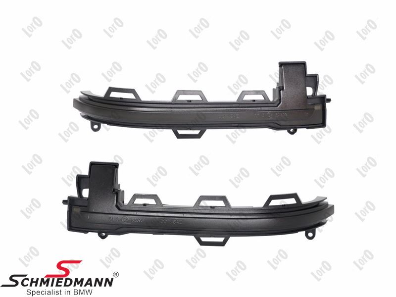 Sideindicators LED set, Crystal clear - left and right side - <b>E-marked</b>
