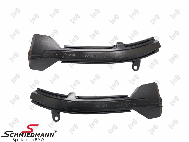 Sideindicators LED set, Crystal clear - left and right side - <b>E-marked</b>