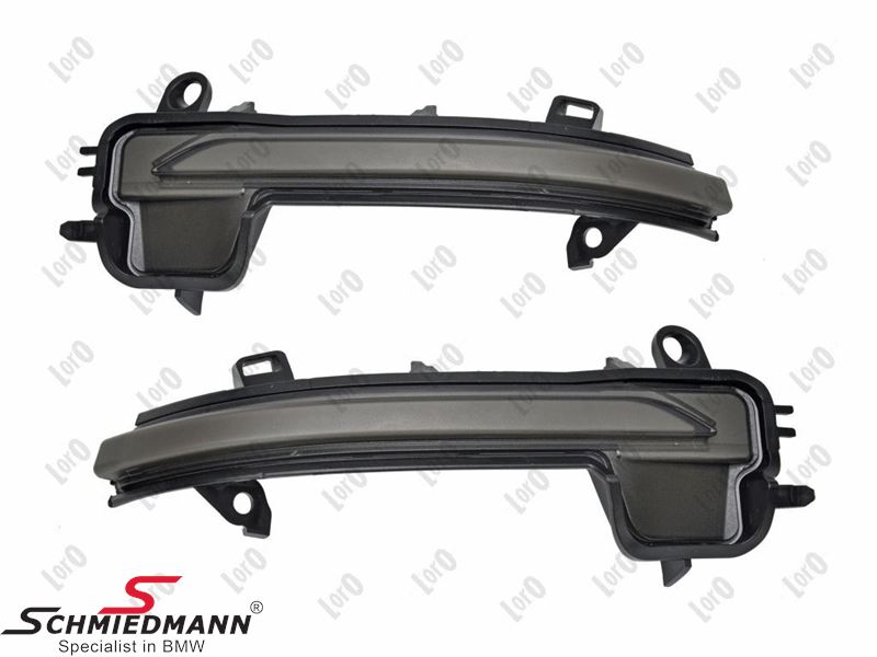 Sideindicators LED set, Crystal clear - left and right side - <b>E-marked</b>