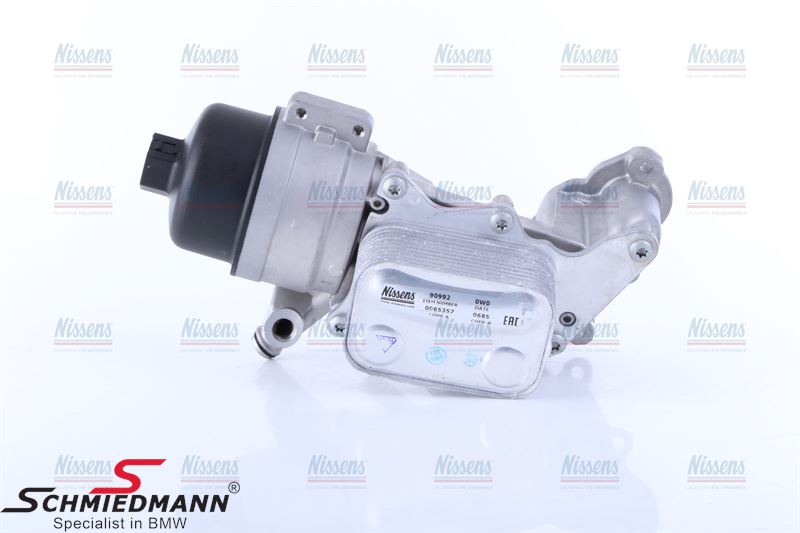 Oilfilter housing with oilfilter lid, gaskets, in aluminium